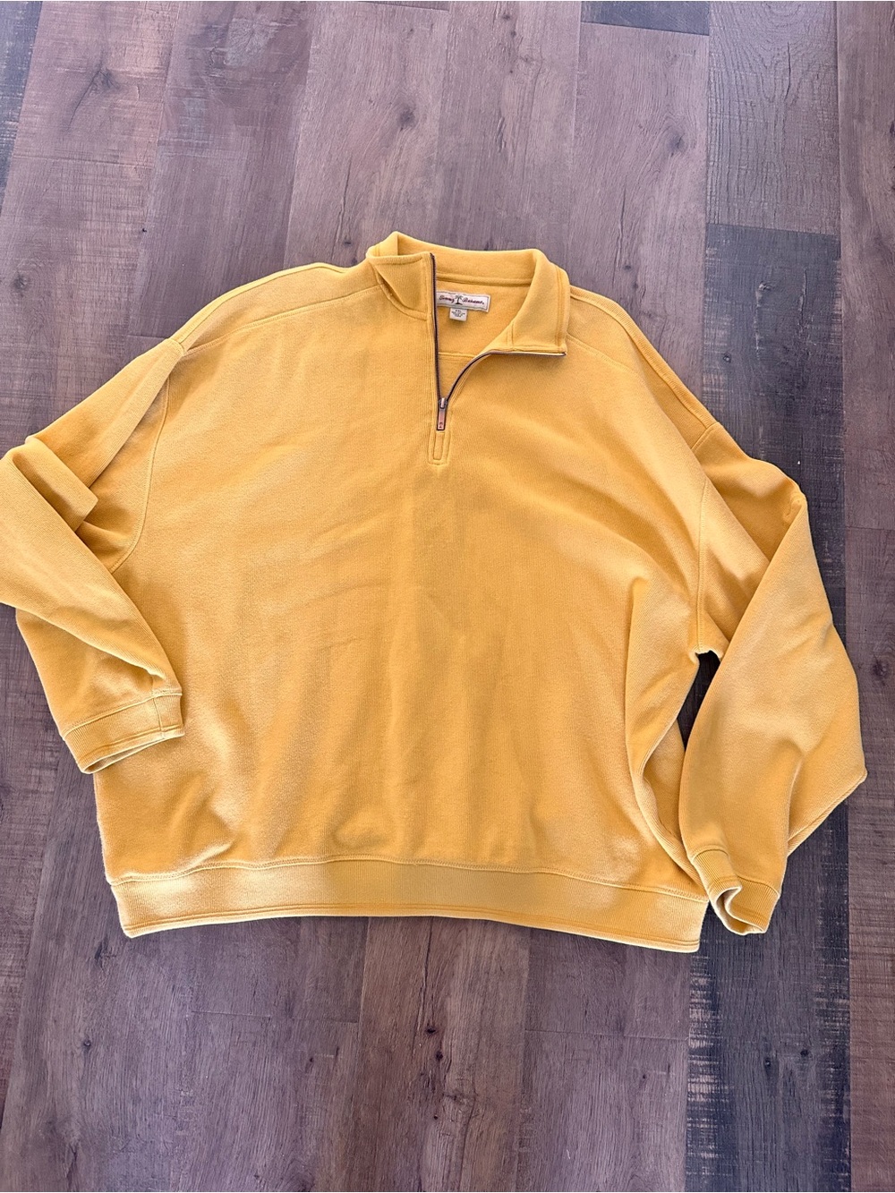 Tommy Bahamas Quarter-Zip Men's Sweater - Yellow (mustard) size xxl